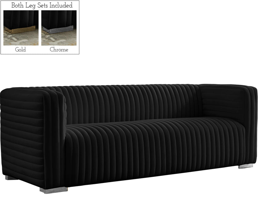 Ravish Black Velvet Sofa