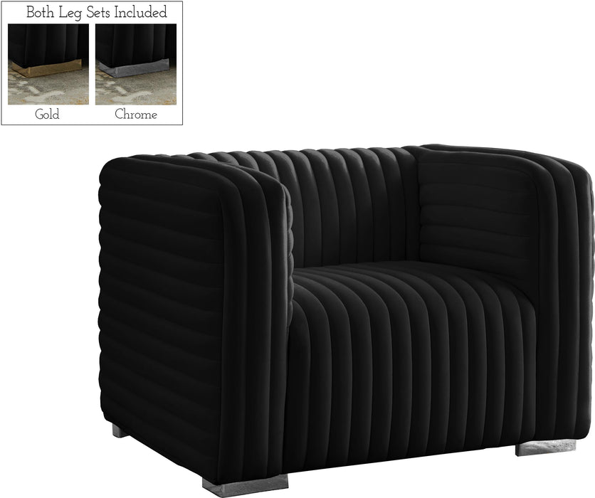 Ravish Black Velvet Chair