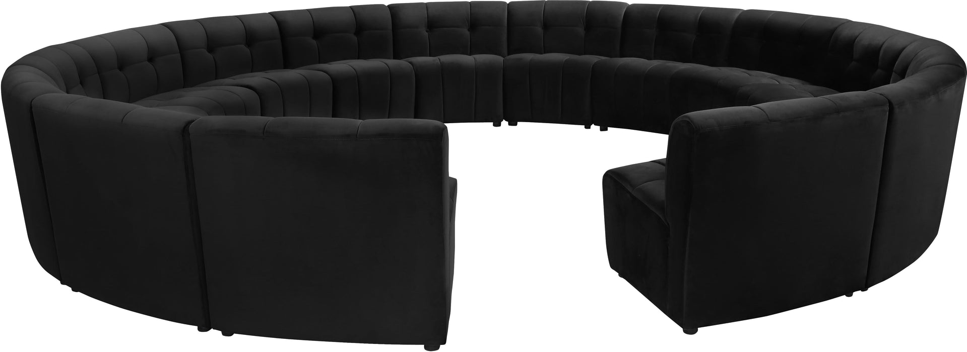 Limitless Black Velvet 15pc. Modular Sectional