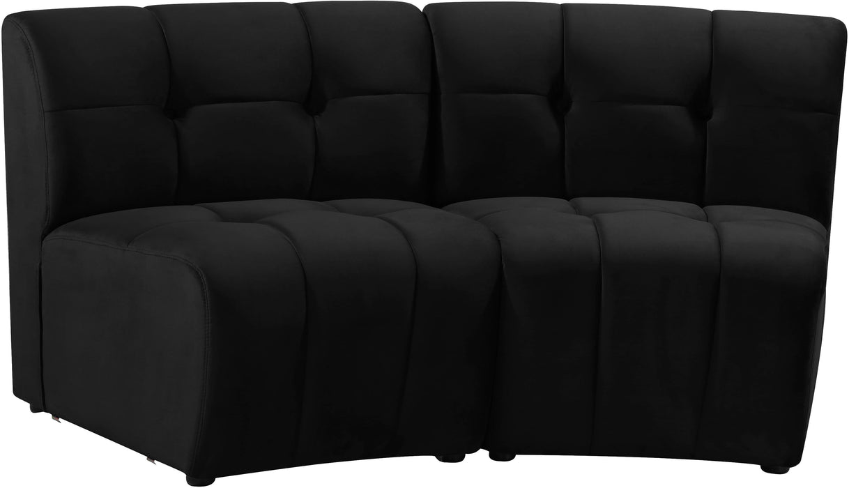 Limitless Black Velvet 2pc. Modular Sectional