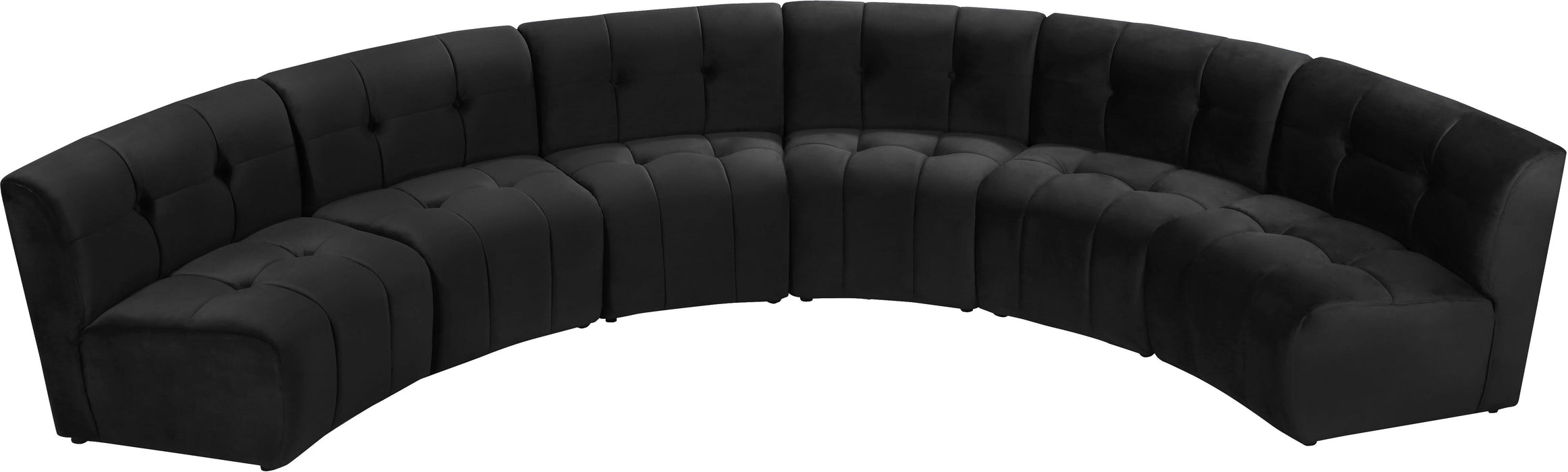 Limitless Black Velvet 6pc. Modular Sectional