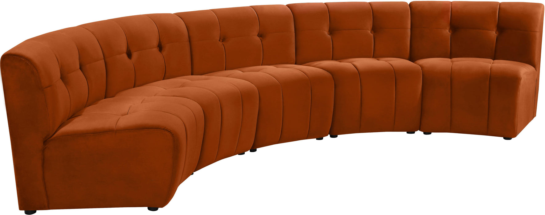 Limitless Cognac Velvet 5pc. Modular Sectional