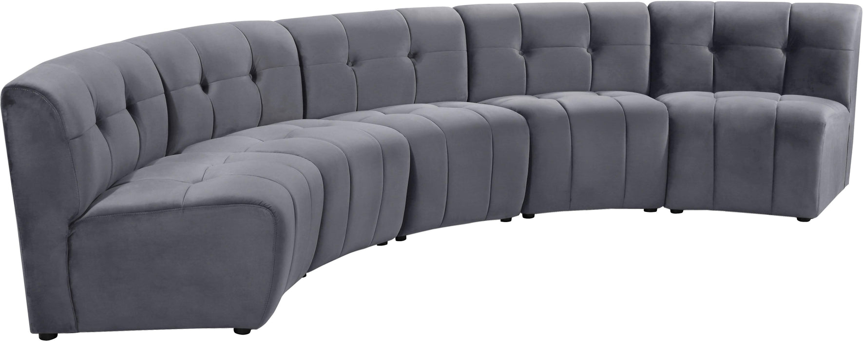 Limitless Grey Velvet 5pc. Modular Sectional