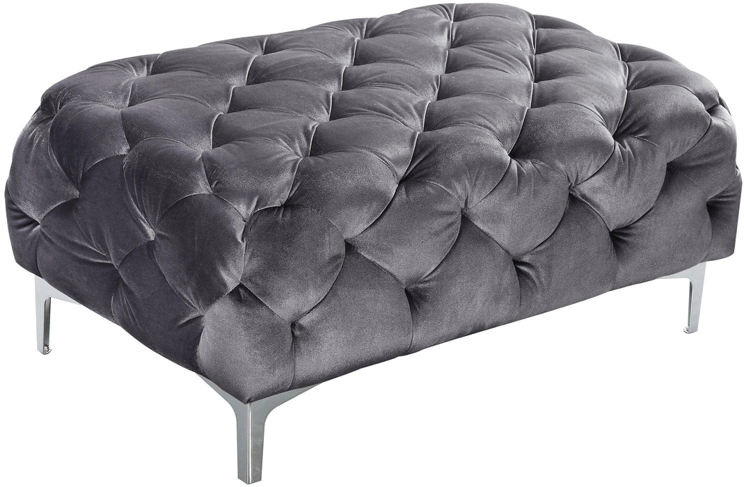 Mercer Grey Velvet Ottoman image