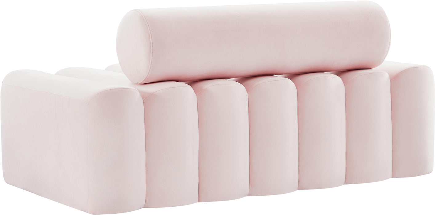 Melody Pink Velvet Loveseat