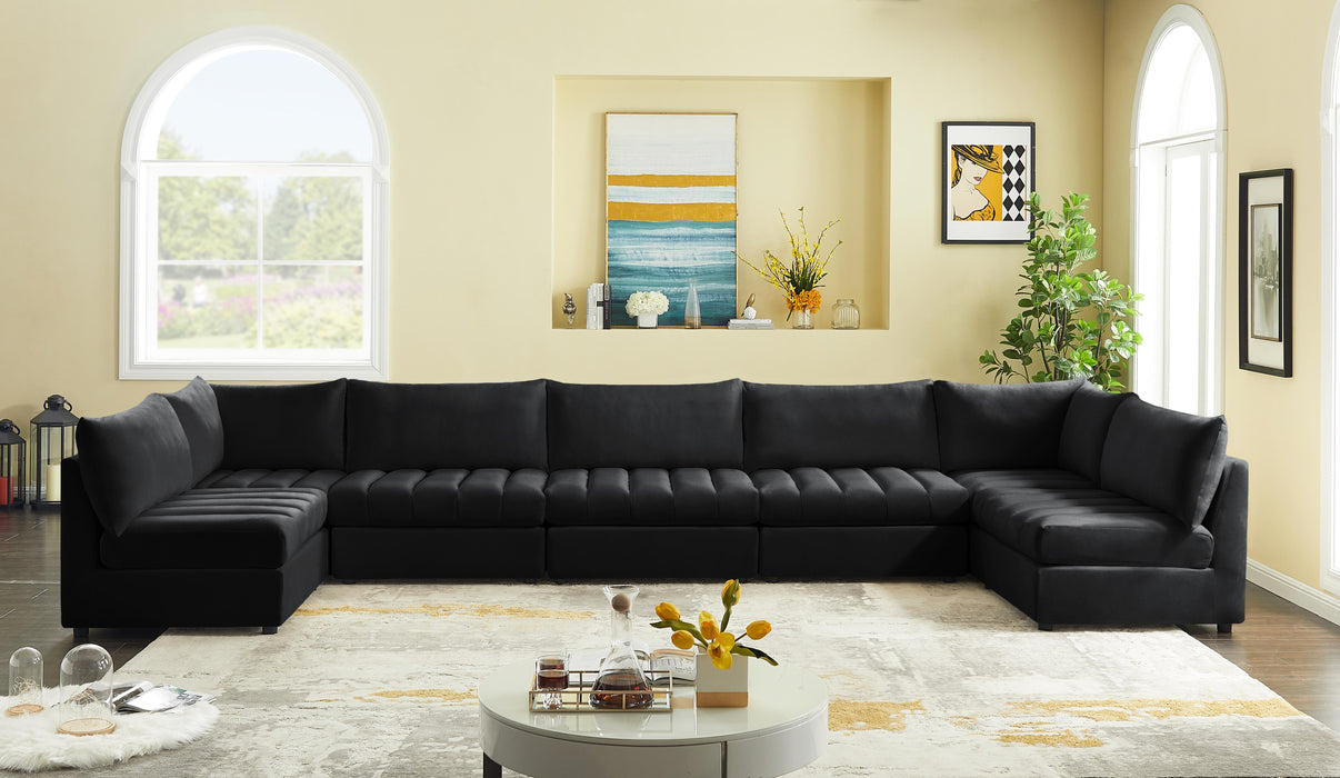 Jacob Black Velvet Modular Sectional