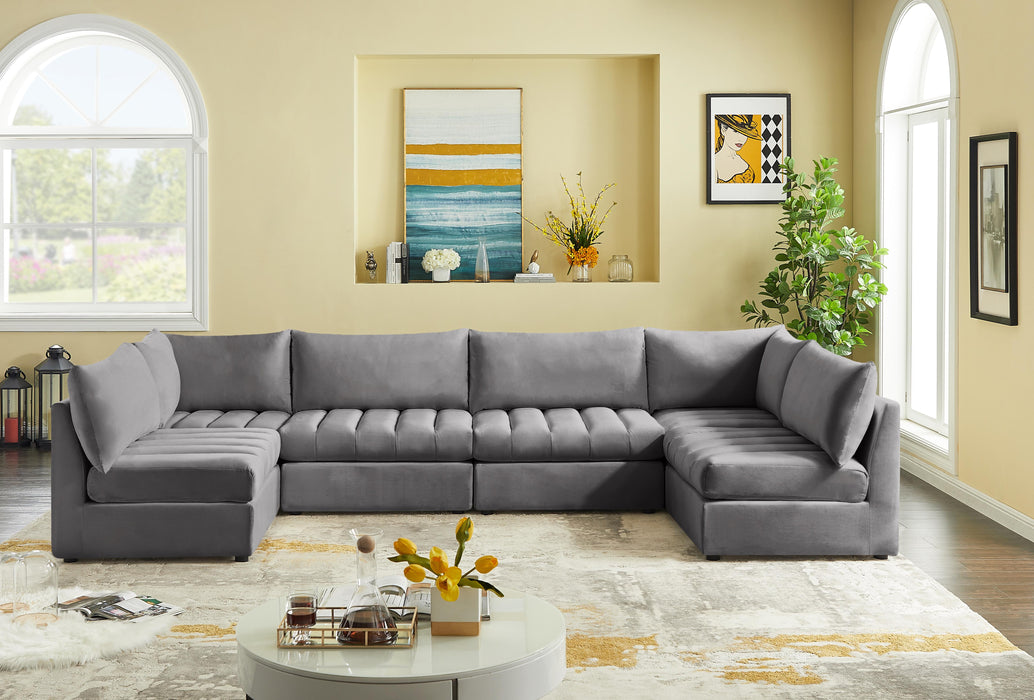 Jacob Grey Velvet Modular Sectional