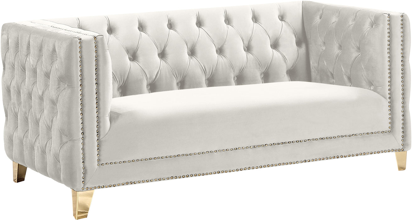 Michelle Cream Velvet Loveseat image