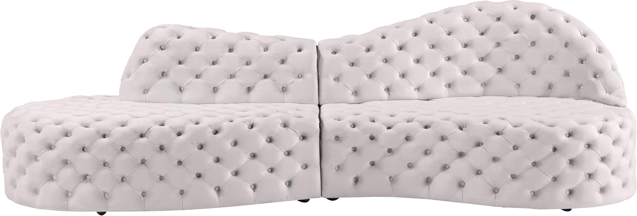 Royal Cream Velvet 2pc. Sectional