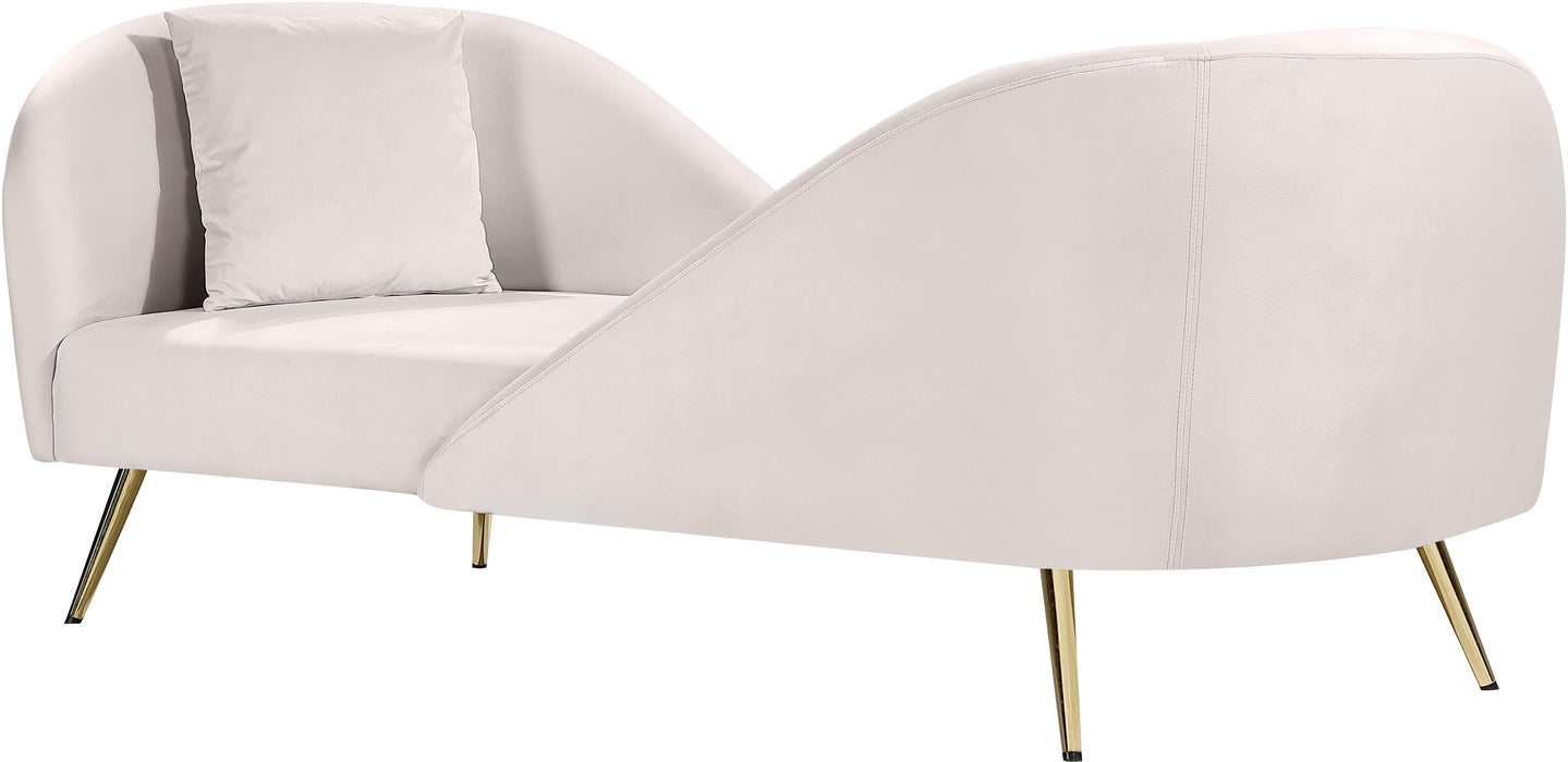 Nolan Cream Velvet Chaise