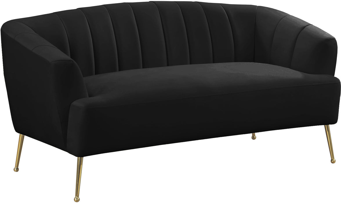 Tori Black Velvet Loveseat image