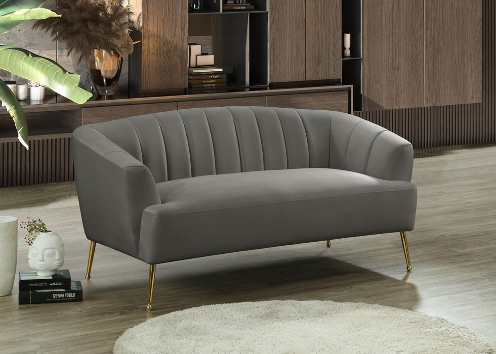 Tori Grey Velvet Loveseat