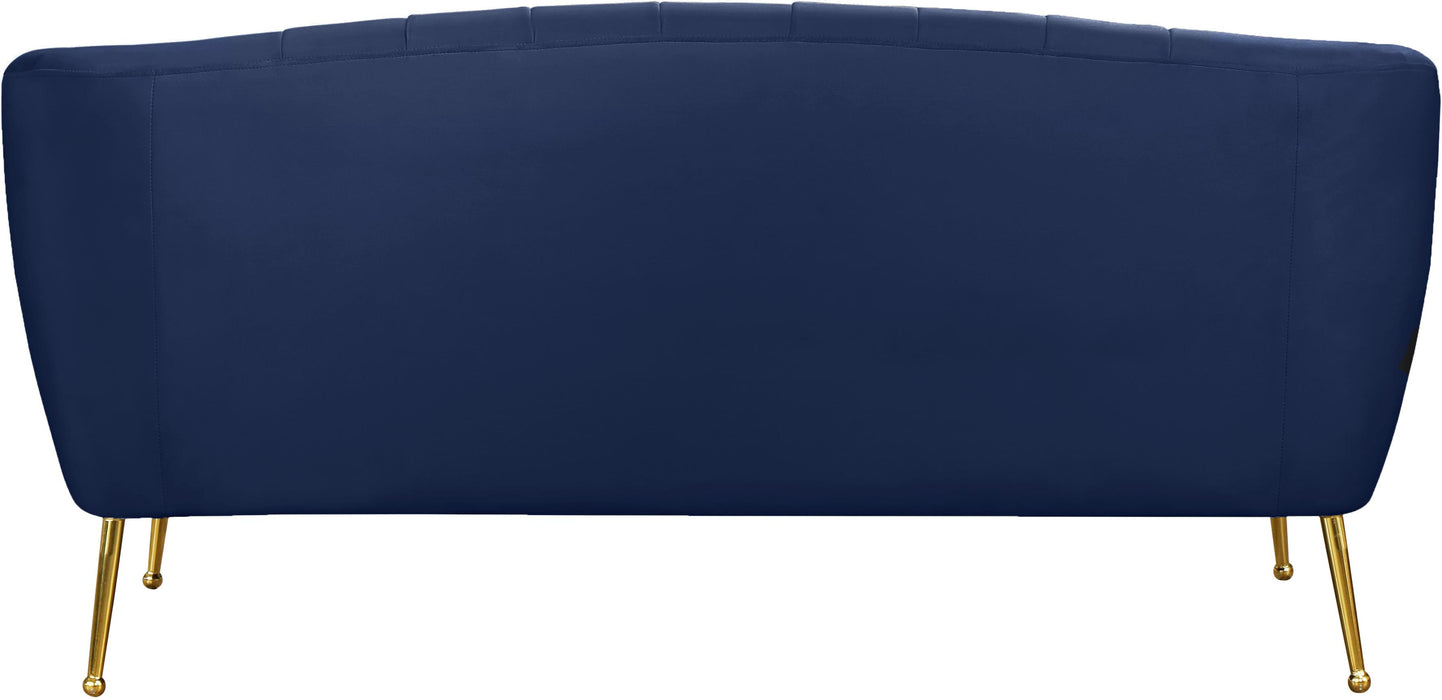 Tori Navy Velvet Loveseat