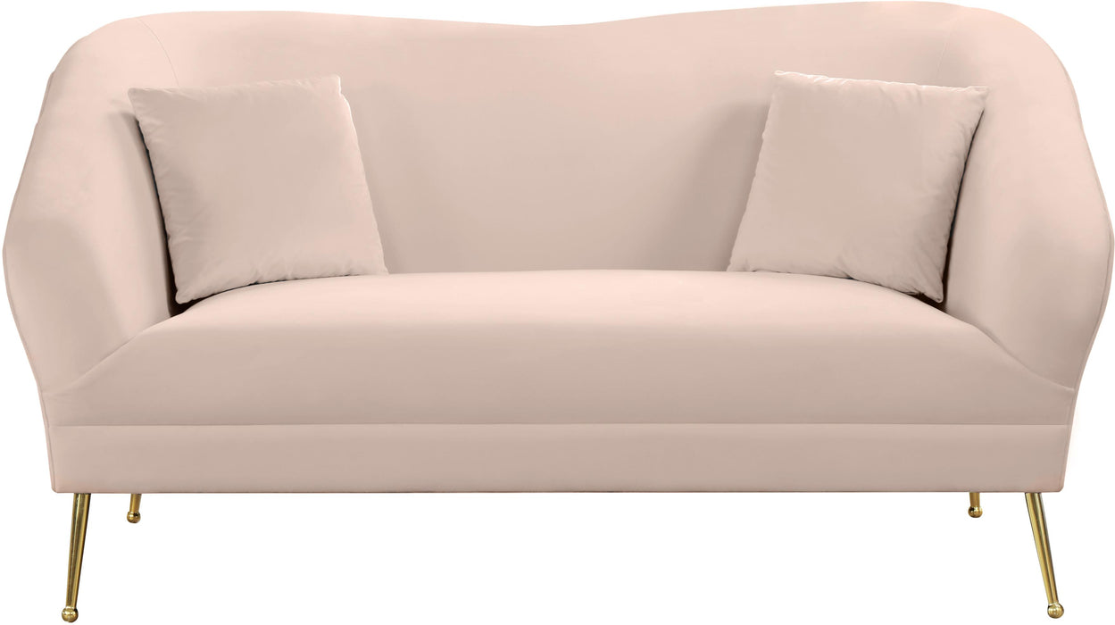 Hermosa Pink Velvet Loveseat