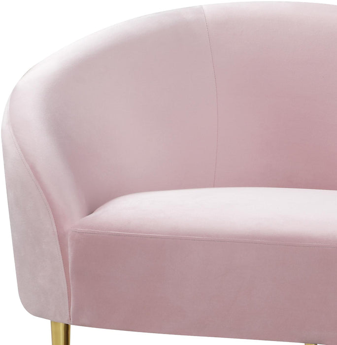 Ritz Pink Velvet Loveseat