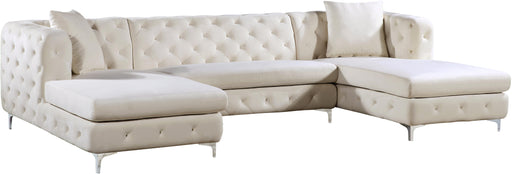 Gail Cream Velvet 3pc. Sectional image