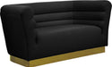 Bellini Black Velvet Loveseat image