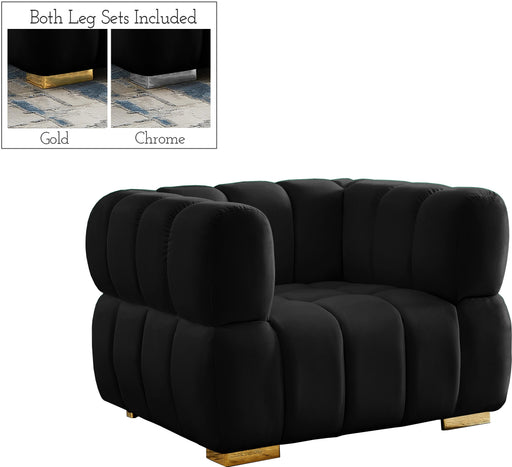 Gwen Black Velvet Chair image