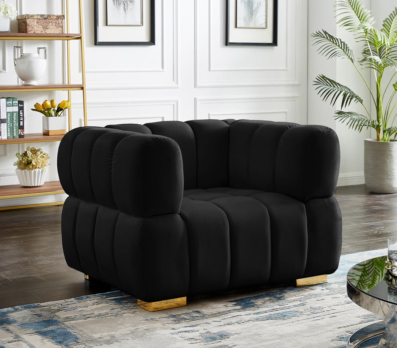 Gwen Black Velvet Chair