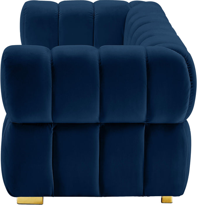 Gwen Navy Velvet Loveseat