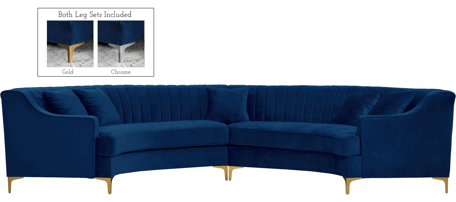 Jackson Navy Velvet 2pc. Sectional image