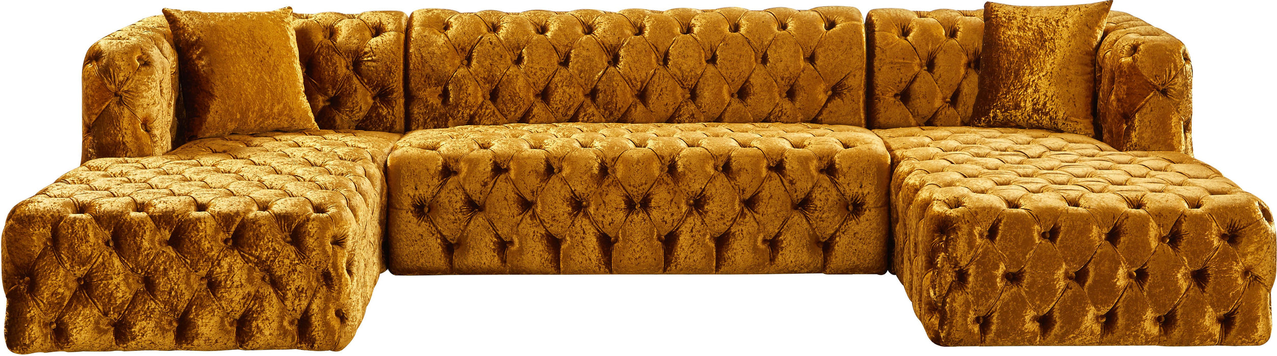 Coco Gold Velvet 3pc. Sectional (3 Boxes)