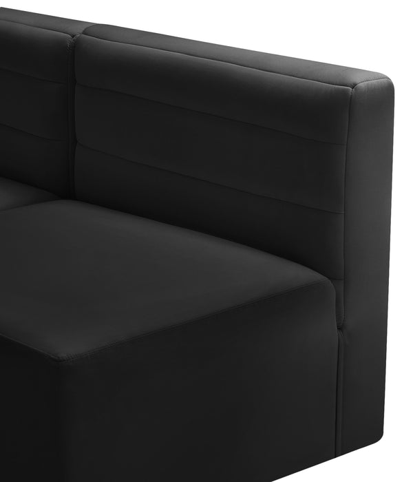 Quincy Black Velvet Modular Armless Chair