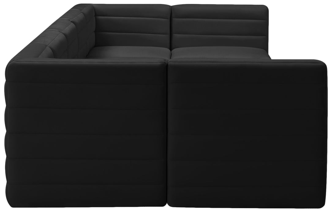 Quincy Black Velvet Modular Sectional