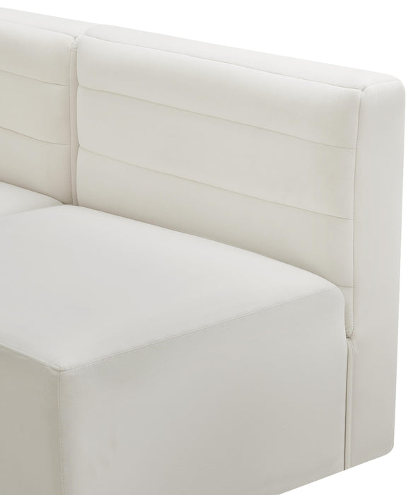 Quincy Cream Velvet Modular Armless Chair