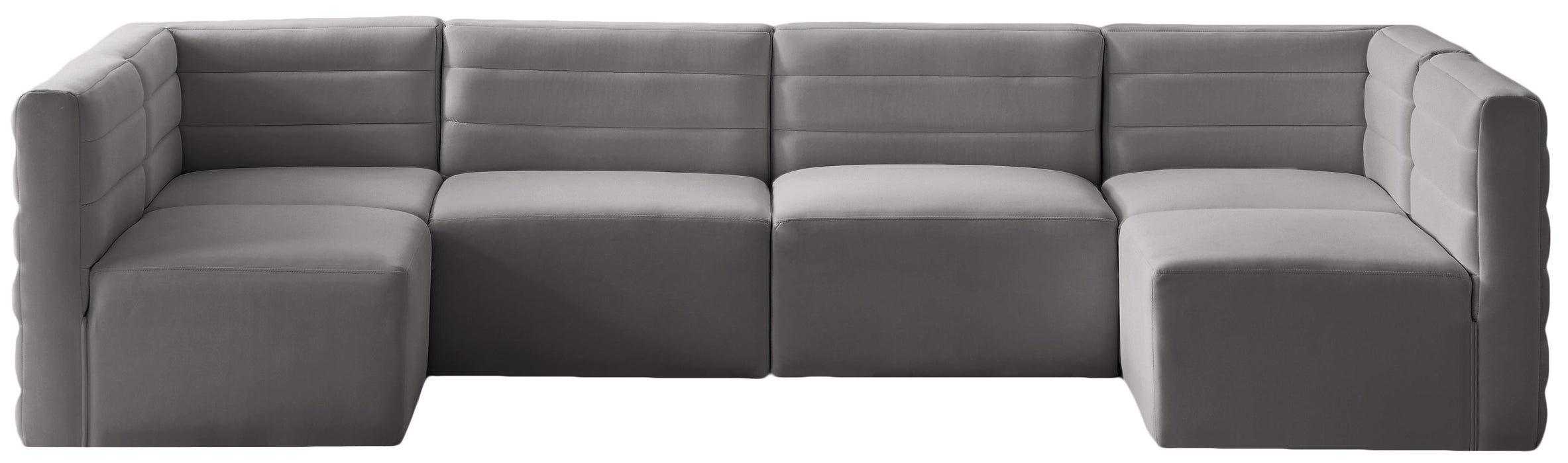 Quincy Grey Velvet Modular Sectional