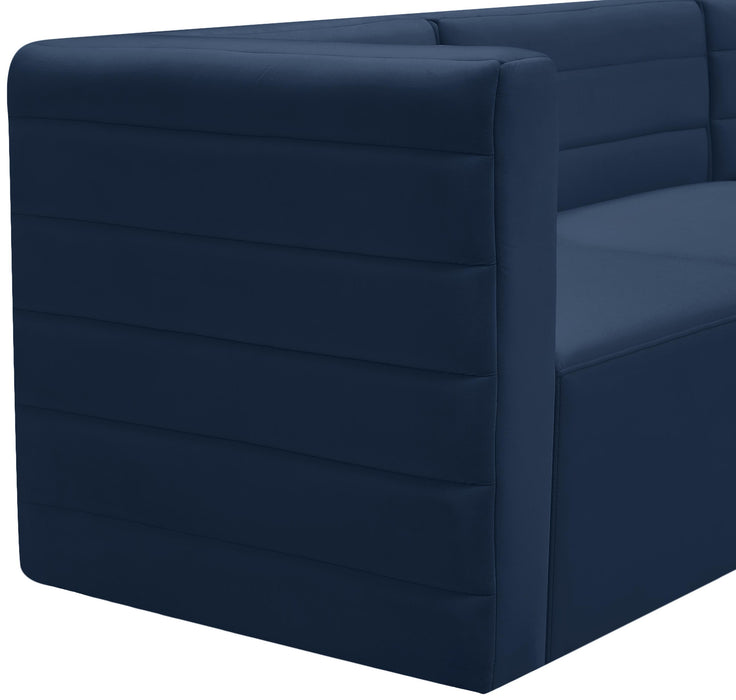 Quincy Navy Velvet Modular Corner Chair