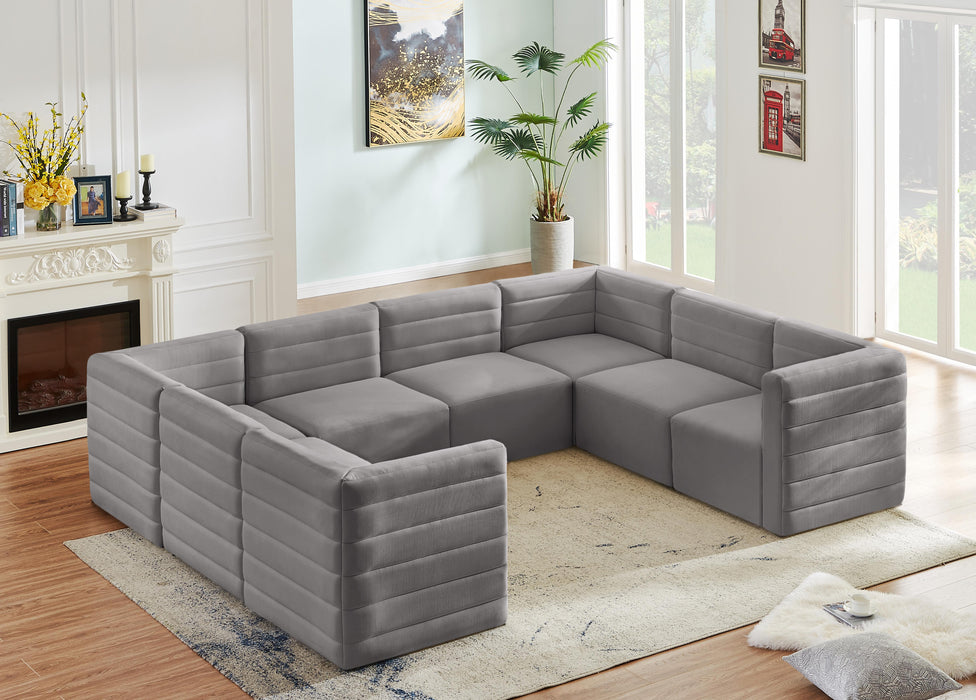 Quincy Grey Velvet Modular Sectional