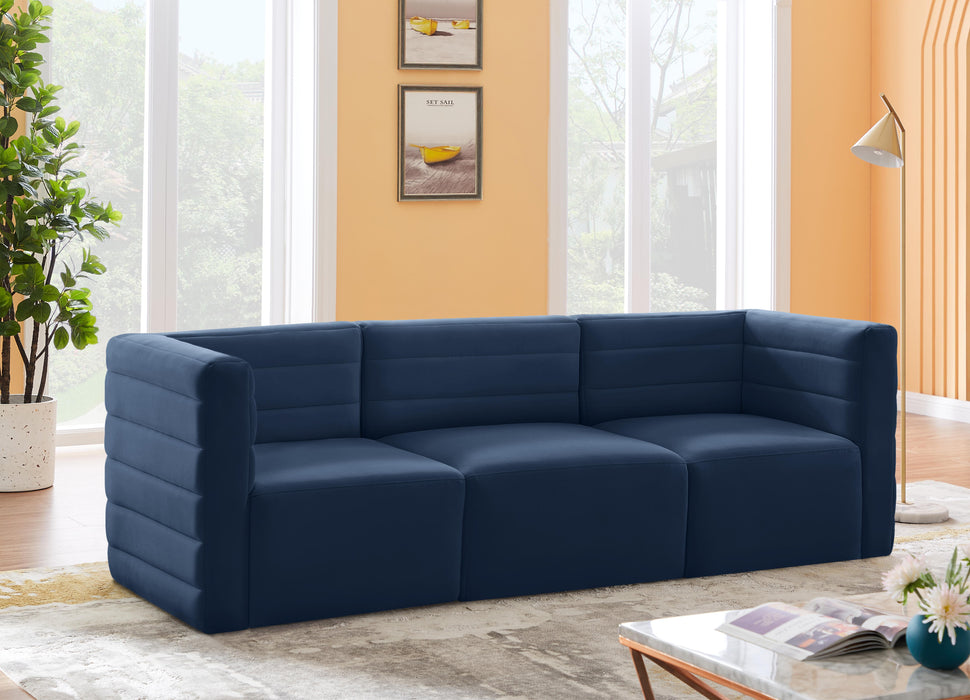 Quincy Navy Velvet Modular Sofa