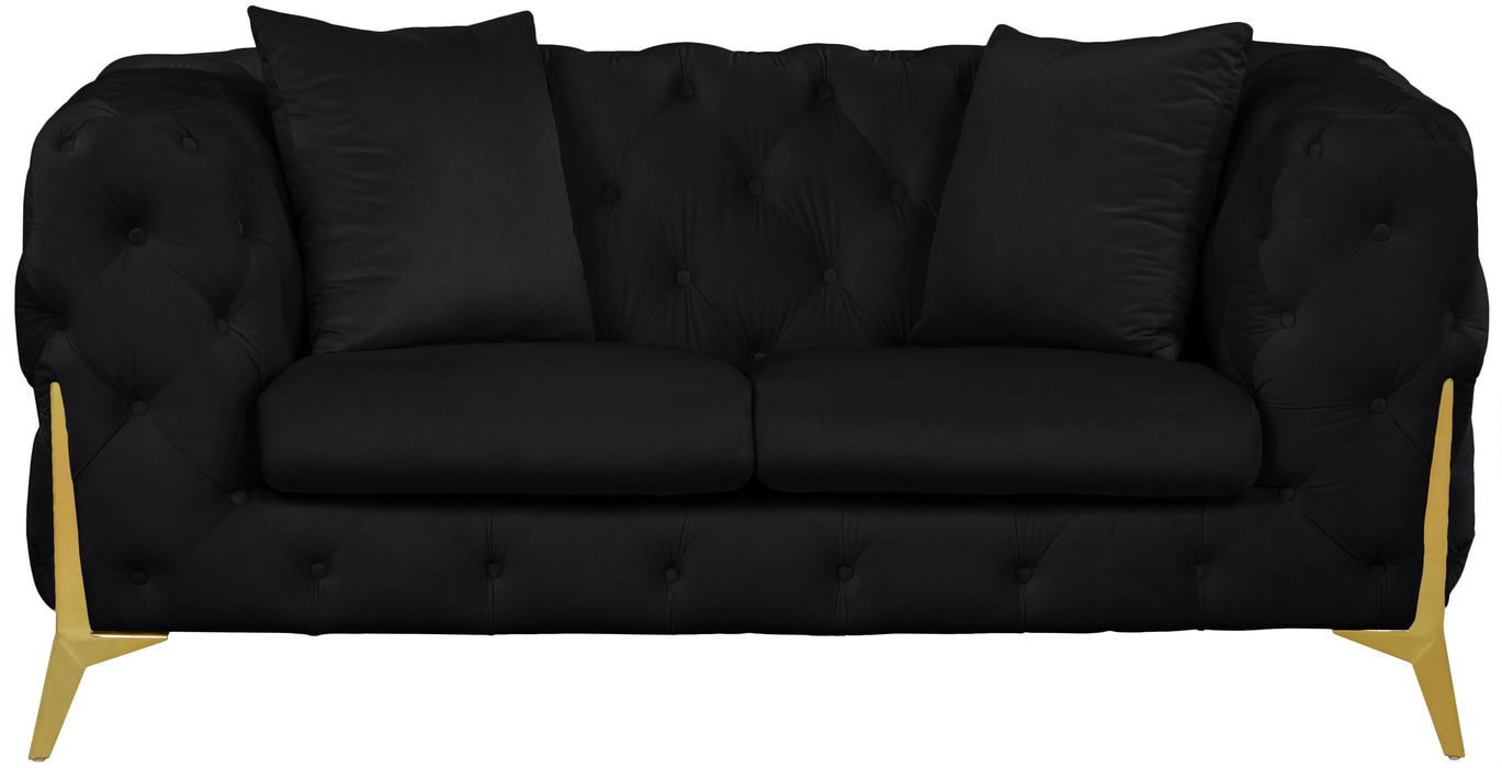 Kingdom Black Velvet Loveseat