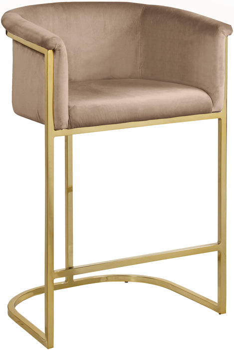 Donatella Beige Velvet Stool