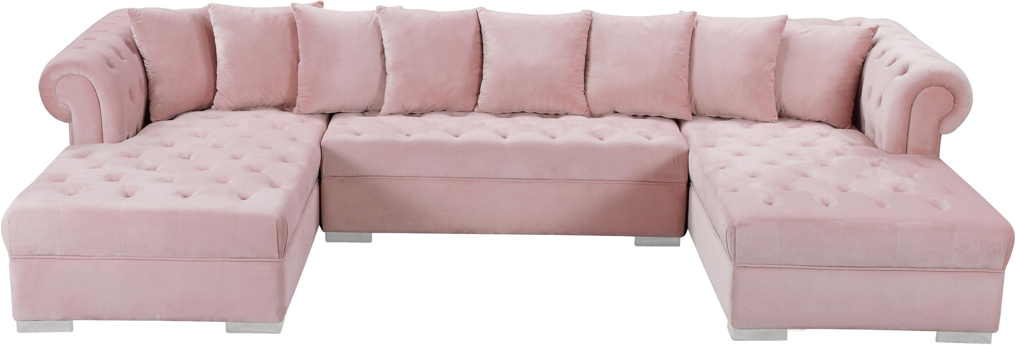 Presley Pink Velvet 3pc. Sectional