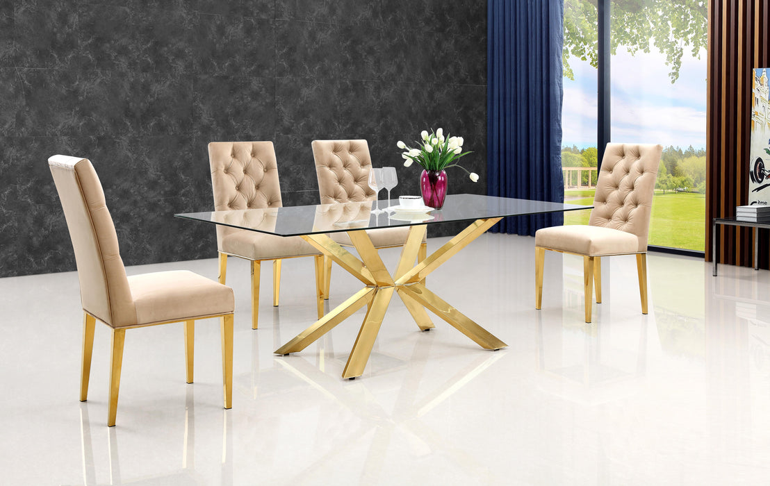 Capri Beige Velvet Dining Chair