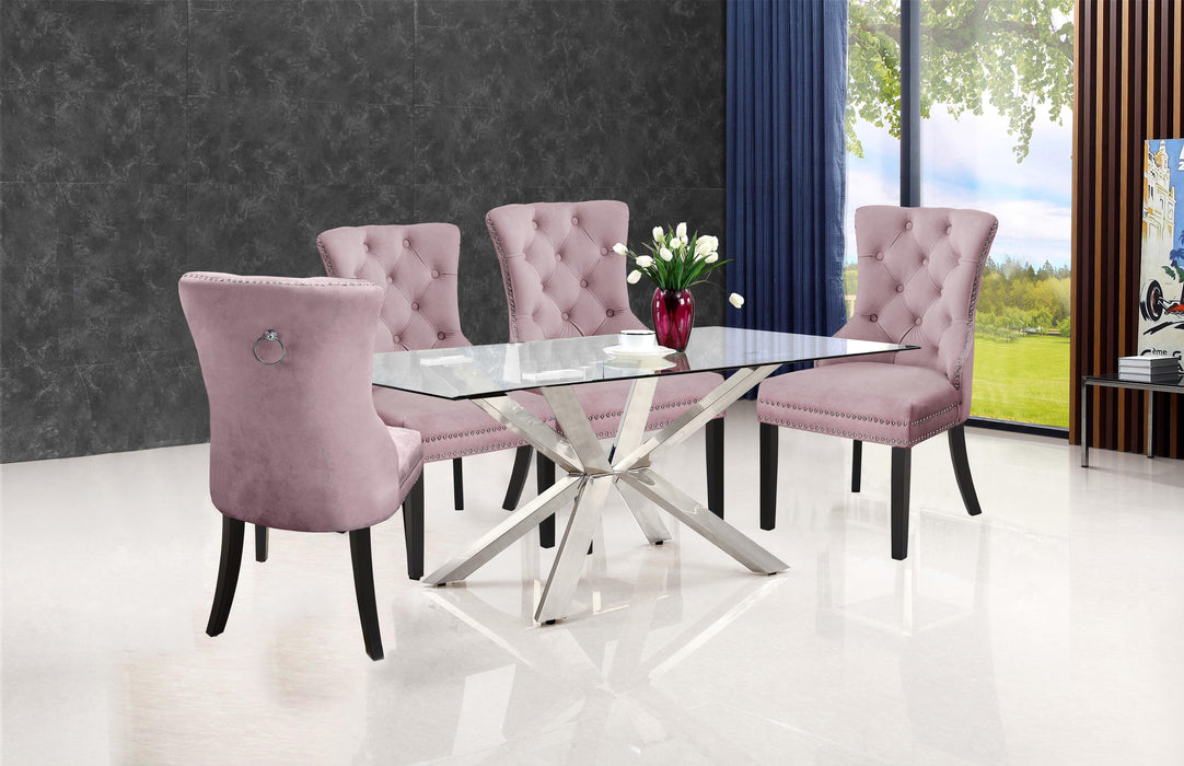 Nikki Pink Velvet Dining Chair