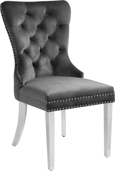 Carmen Grey Velvet Dining Chair