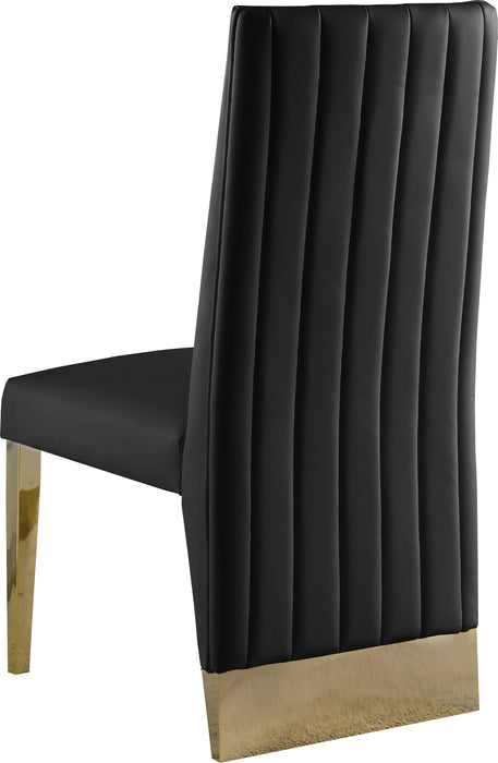 Porsha Black Faux Leather Dining Chair