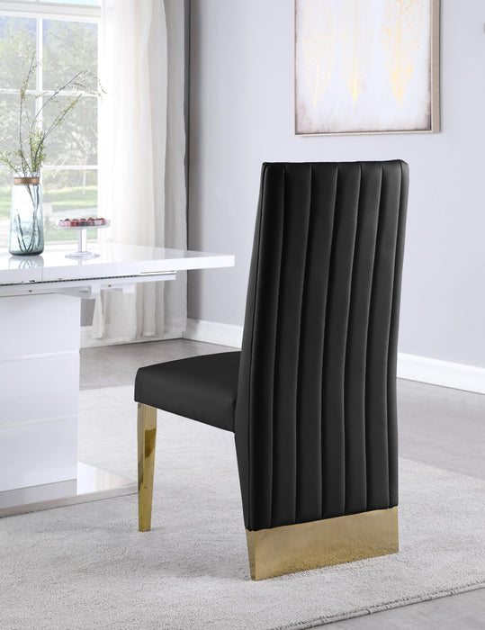 Porsha Black Faux Leather Dining Chair