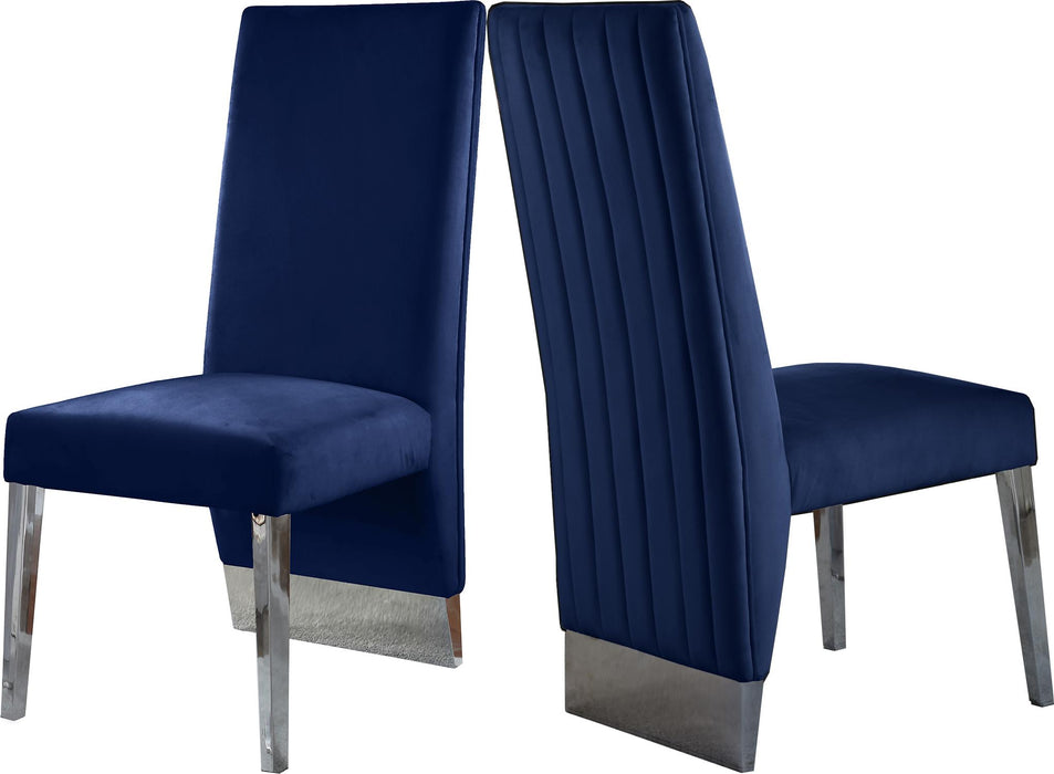 Porsha Navy Velvet Dining Chair