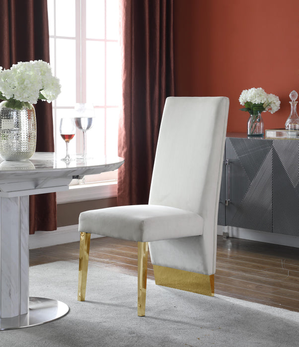 Porsha Cream Velvet Dining Chair