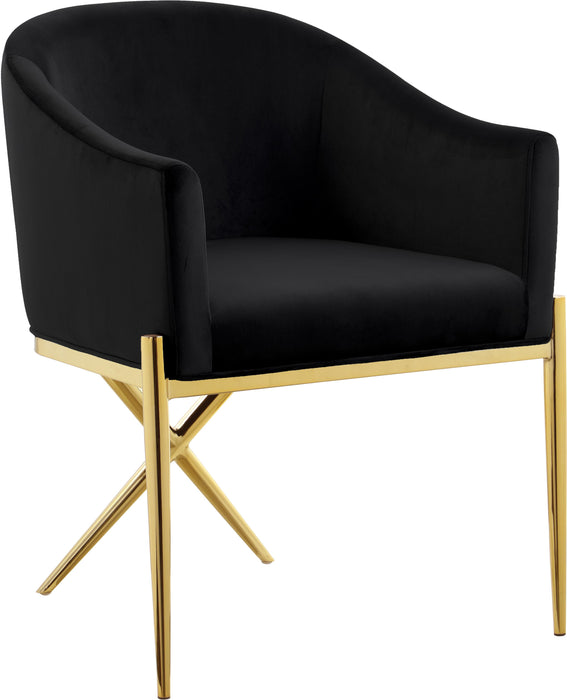 Xavier Black Velvet Dining Chair