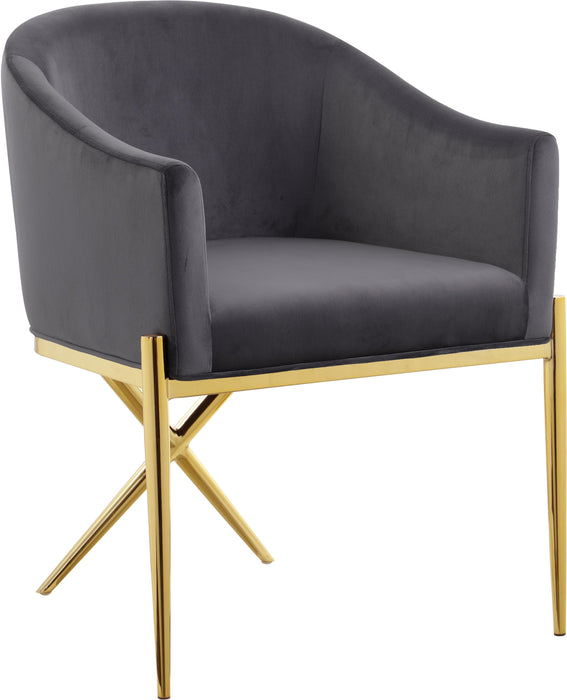 Xavier Grey Velvet Dining Chair