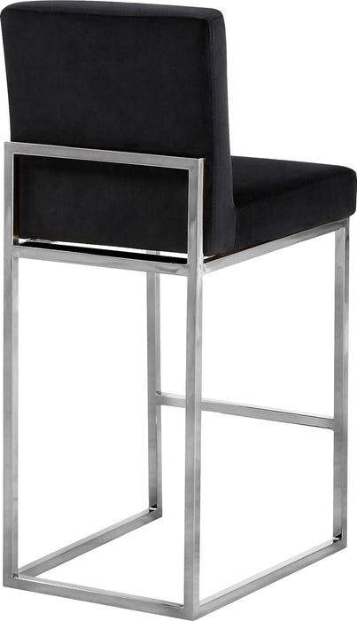 Giselle Black Velvet Stool