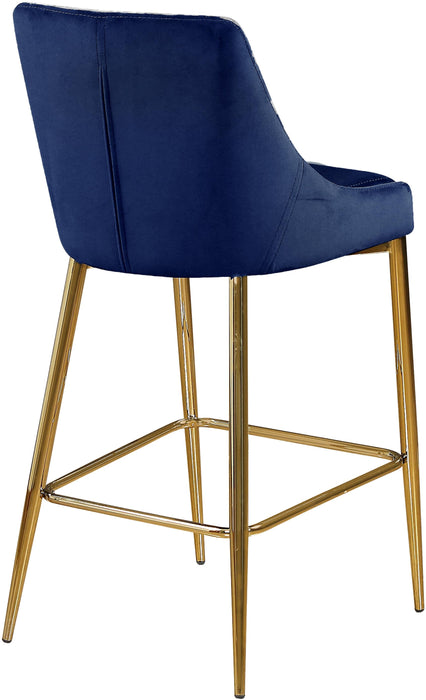 Karina Navy Velvet Stool