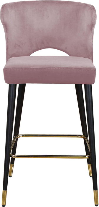 Kelly Pink Velvet Stool