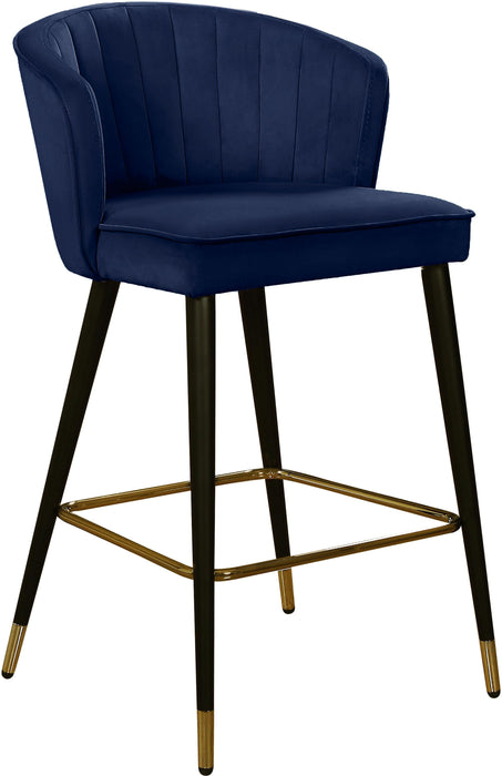 Cassie Navy Velvet Stool