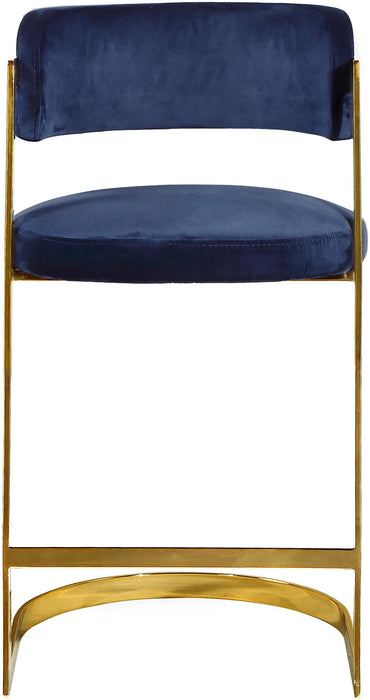 Stephanie Navy Velvet Stool